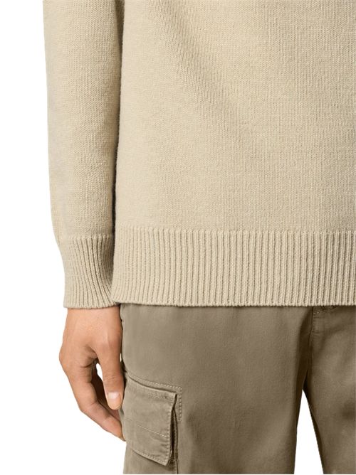 Maglione girocollo vestibilità regular con finiture a costine Stone Island | L2S15 5100072 S00A3V0095 SAND